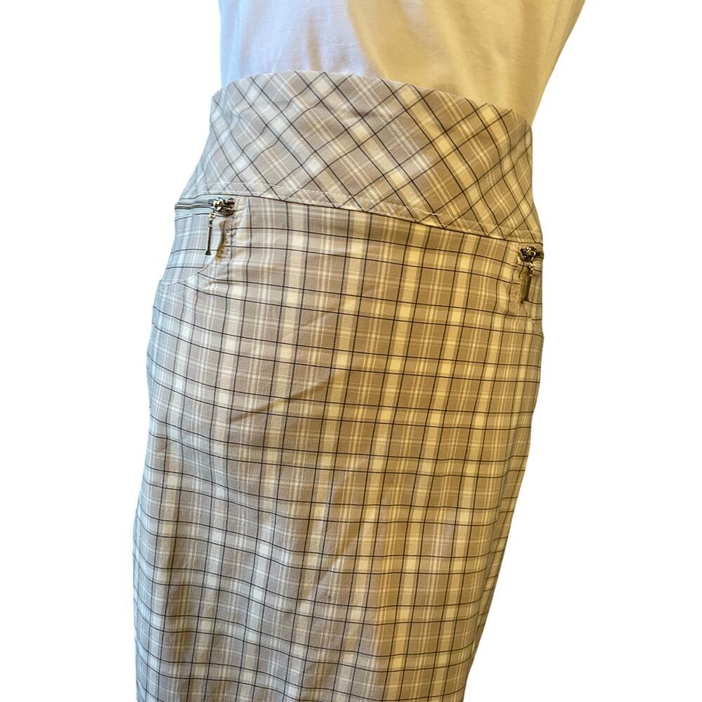 Joe B By Joe Benbasset Plaid Pencil Skirt Side Zip Pockets Stretchy Women Medium - Picture 9 of 12